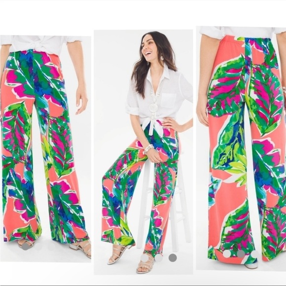 Chico's Pants - Chico's | 3R tropical watercolor palazzo pants